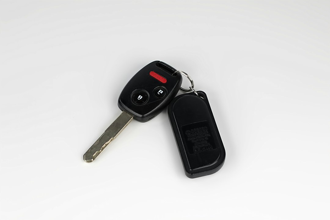 Car key and remote handed over for a vehicle rental Car key and remote handed over for a vehicle rental