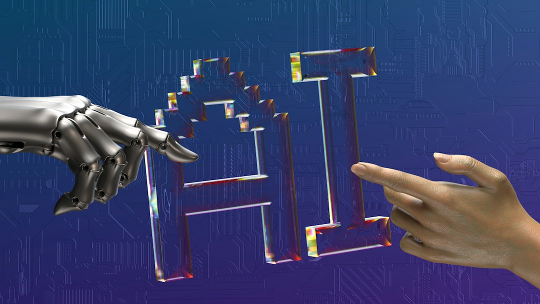 Human and robot hands reaching towards each other, symbolising AI Human and robot hands reaching towards each other, symbolising AI